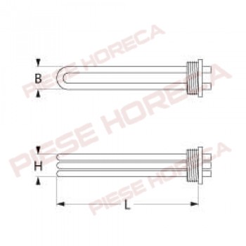 Rezistenta boiler putere 8000W, alimentare 230V, 3 grupuri de rezistente pe flansa cu filet de 2”, lungime 305mm, dimensiuni teaca termostat 5x285mm. Pentru EMMEPI 